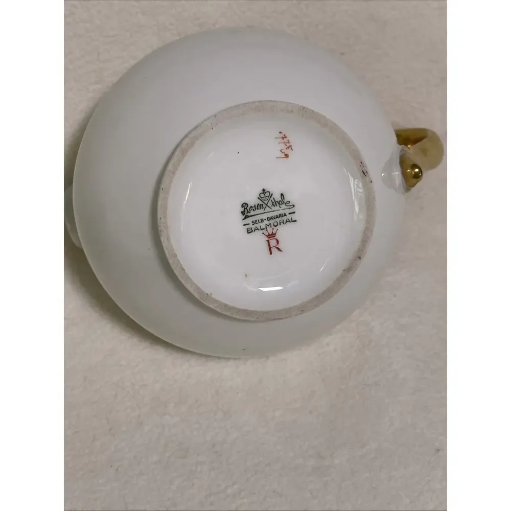 Rosenthal Selb Bavaria Balmoral White and Gold Handle Creamer
